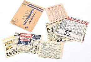 1957 A Littlewoods angol fogadóiroda futball fogadószelvényei, eredeti borítékban, kitöltési útmutatóval
