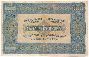 1923. 100.000K "Orell Füssli Zürich", "F20 010700" sorszámmal T:III restaurált /...