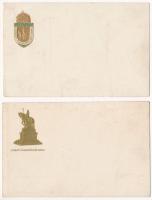 4 db RÉGI magyar hazafias katonai propaganda képeslap: Nemzeti Áldozatkészség szobra / 4 pre-1945 Hungarian patriotic military propaganda postcards