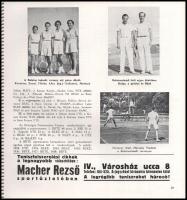 1938 A Magyar Országos Lawn-Tennis Szövetség évkönyve rengeteg fényképpel és adattal, dekoratív címl...