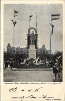 Zombor, Sombor; Schweidel József szobor 1907. október 6-án. Vértesi Károly kiadása / statue