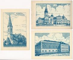 14 db RÉGI magyar irredenta propaganda képeslap Lamoss szignóval (Kiadja a Délvidéki Egyetemi és Fői...