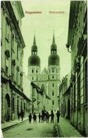 1907 Nagyszombat, Tyrnau, Trnava; Dómtemplom, utca. Winter Zsigmond kiadása / cathedral, street
