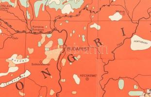 cca 1920-1938 Carte Ethnographique de L'Europe Centrale, 1:2,000.000, hajtott, francia nyelven,...