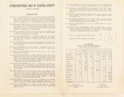 cca 1920-1938 Carte Ethnographique de L'Europe Centrale, 1:2,000.000, hajtott, francia nyelven,...