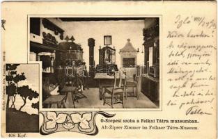 1903 Felka, Velka (Poprád); Ó-Szepesi szoba a Tátra múzeumban, belső. Feitzinger Ede 1902-12. 408 Kpf. / Vysoké Tatry museum interior, Spis room. Art Nouveau