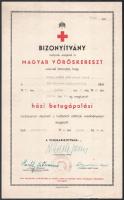 1943 vitéz Horthy Istvánné Edelsheim-Gyulai Ilona (1918-2013) aláírása egy vöröskeresztes bizonyítványon,
