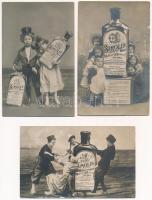 10 db RÉGI Sirolin gyógyszer reklámlap gyerekekkel / 10 pre-1945 Sirolin expectorant advertisement c...