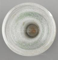 Pavel Jezek: üveg váza. csiszolt, több rétegű, anyagában színezett. Matricával jelzett 20 cm