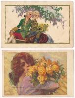 4 db RÉGI olasz hölgy művészlap, T. Corbella szignóval / 4 pre-1945 Italian lady art postcards signe...