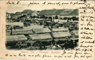 1901 Versec, Werschetz, Vrsac; Fő tér, piac, vásár. W. Wettl / main square, market