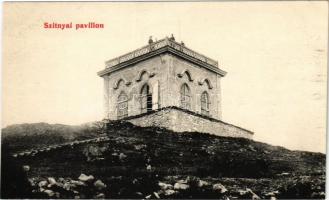 Selmecbánya, Banská Stiavnica; Pavilon a Szitnya csúcsán, menedékház. Grohmann kiadása 996. / Sitno, chata / rest house pavilion, tourist house, chalet