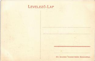 Besztercebánya, Banská Bystrica; Mátyás király tér a várral. Groszmann testvérek kiadása / square, c...