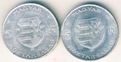 1947. 5Ft Ag "Kossuth" (2x) T:2,3