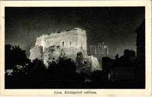1939 Léva, Levice; Kivilágított várrom. Foto Hajdu / Levicky hrad / castle ruins illuminated at night (EK)