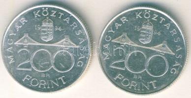 1994. 200Ft Ag "Deák" (2x) T:2