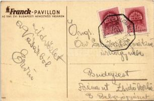 Franck kávé pavilonja az 1941. évi Budapesti Nemzetközi Vásáron, reklámlap. Klösz / Hungarian coffee...