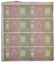 1930. 100P 8db-os vágatlan MINTA ÍV, hátlapi teljes és előlapi fázisnyomattal. A bankjegyek mind &qu...