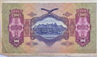 1930. 100P 8db-os vágatlan MINTA ÍV, hátlapi teljes és előlapi fázisnyomattal. A bankjegyek mind &qu...