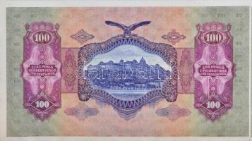 1930. 100P 8db-os vágatlan MINTA ÍV, "1943. III. 17." dátummal, "PARAFA" kísérle...
