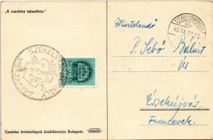 A cserkész takarékos. Cserkész levelezőlapok kiadóhivatala / Hungarian boy scout art postcard s: Már...