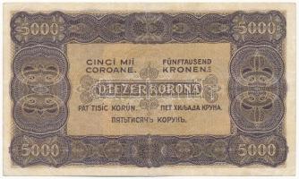 1923. 5000K "Magyar Pénzjegynyomda Rt. Budapest" jelöléssel, "5B02 730292" T:III...