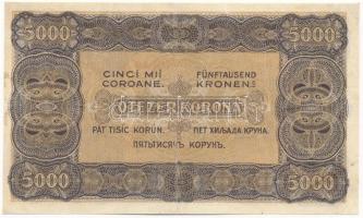 1923. 5000K nyomdahely jelölés nélkül, "5B17 219546" T:III restaurált / Hungary 1923. 5000...