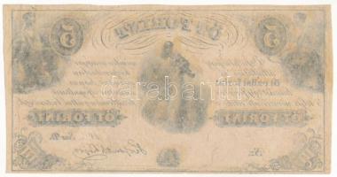 1852. 5Ft "Kossuth bankó" kitöltetlen "D" sorozat T:I- Hungary 1852. 5 Forint wi...