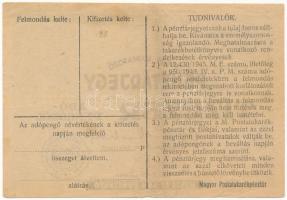 1946. 10.000AP nem kamatozó Pénztárjegy "Másra át nem ruházható", bélyegzés nélkül T:III /...