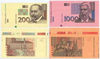 Horvátország 1993 (1994). 5K előlapi színpróba + 20K előlapi színpróba + 50K előlapi színpróba + 200...