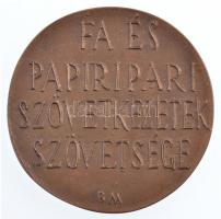 Borsos Miklós (1906-1990) DN "Fa és Papiripari Szövetkezetek Szövetsége" kétoldalas, öntöt...