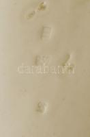 Neuwien sültestál, mázalatti kékkel festett porcelán, kopott, jelzett, Bécs, 1857. 35x27,5cm