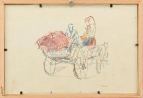 Hénel Gusztáv (1887-1966): Hegyvidék. Akvarell, papír, jelzett. Üvegezett fa keretben. Hátoldalán ko...