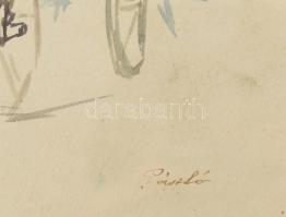 Hénel Gusztáv (1887-1966): Hegyvidék. Akvarell, papír, jelzett. Üvegezett fa keretben. Hátoldalán ko...