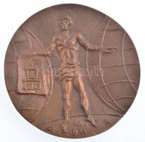 Borsos Miklós (1906-1990) 1983. Eredményes Exportért OKISZ 1983 kétoldalas, öntött bronz emlékérem (82mm) T:1- / Hungary 1983. Eredményes Exportért OKISZ 1983 double-sided cast bronze commemorative medallion (82mm) C:AU