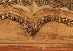 Régi díszes keret, sérült, kopott, 41x30cm