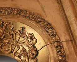 Régi díszes keret, sérült, kopott, 41x30cm