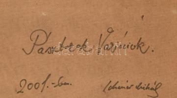 Schéner Mihály (1923-2009): Pásztorok Variációk. Olaj, farost, jelezve balra lent. Hátoldalán autogr...