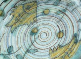 Gorka Géza (1894-1971): Halas kínálótál, Zsolnay korszak, 1946-47 körül. Mázas kerámia, jelzett, egy...