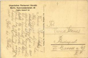 Berlin, Horváth-féle magyar vendéglő, belső. Hungarika / Ungarisches Restaurant Horváth. Kommandante...