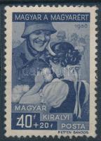 1939 Magyar a magyarért 40f -40 lemezhibával (10.000) / Mi 597 plate variety (betapadás / gum disturbance)