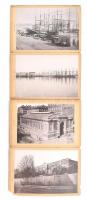 cca 1900 Fiume, Canal Grande, 10 db leporellóból kiszedett kép, 9x14 cm