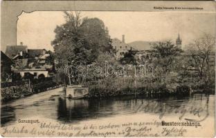 1908 Besztercebánya, Banská Bystrica; Garam part Ivánszky Elek kiadása / Hron riverside (EK)