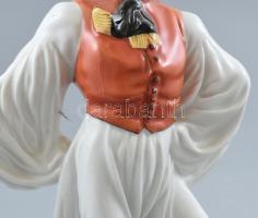 Herendi táncoló juhász, kézzel festett, jelzett, hibátlan, m: 29,5 cm