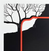 Paul Risch (1943-): Cím nélkül. Szitanyomat, karton, jelzett, számozott: 139/150, lapméret: 65×50 cm...