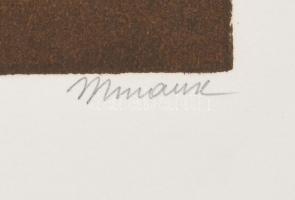 André Minaux (1923-1986): Double étoile. Litográfia, papír, jelzett, számozott: 50/150, lapméret: 57...