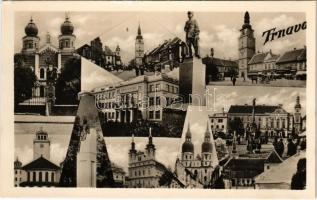 Nagyszombat, Tyrnau, Trnava; mozaiklap zsinagógával / multi-view postcard with synagogue