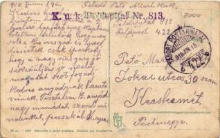 1918 Kézdivásárhely, Targu Secuiesc; Kisegítő Takarékpénztár / savings bank + "K.u.K. Feldspita...