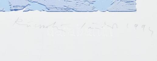 Rácmolnár Sándor (1960): Akt felhők között, 1994. Litográfia, papír, jelzett, számozott (56/57). 40×...