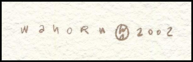 Wahorn András (1953-): Blue hat. Computer print, merített papír, jelzett, számozott (6/6), lapméret:...